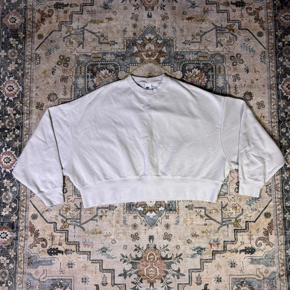 Nike Sportswear Phoenix Fleece Oversized Cropped Crewneck Sweatshirt Medium Gym